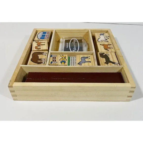 Melissa & Doug Horse Equestrian Wood Mounted Rubber Stamps 10 Count Pony Art - Picture 3 of 7